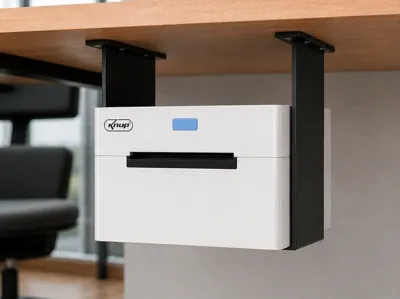 Under desk thermal printer support