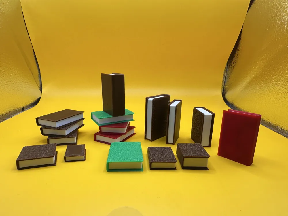 Mini Books+Tiny Library Miniature Bookcase - Free 3D Print Model ...