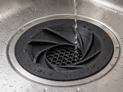 Letrero o emblema decorativo: Customizable Swirl Sink Filter — referencia de MakerWorld