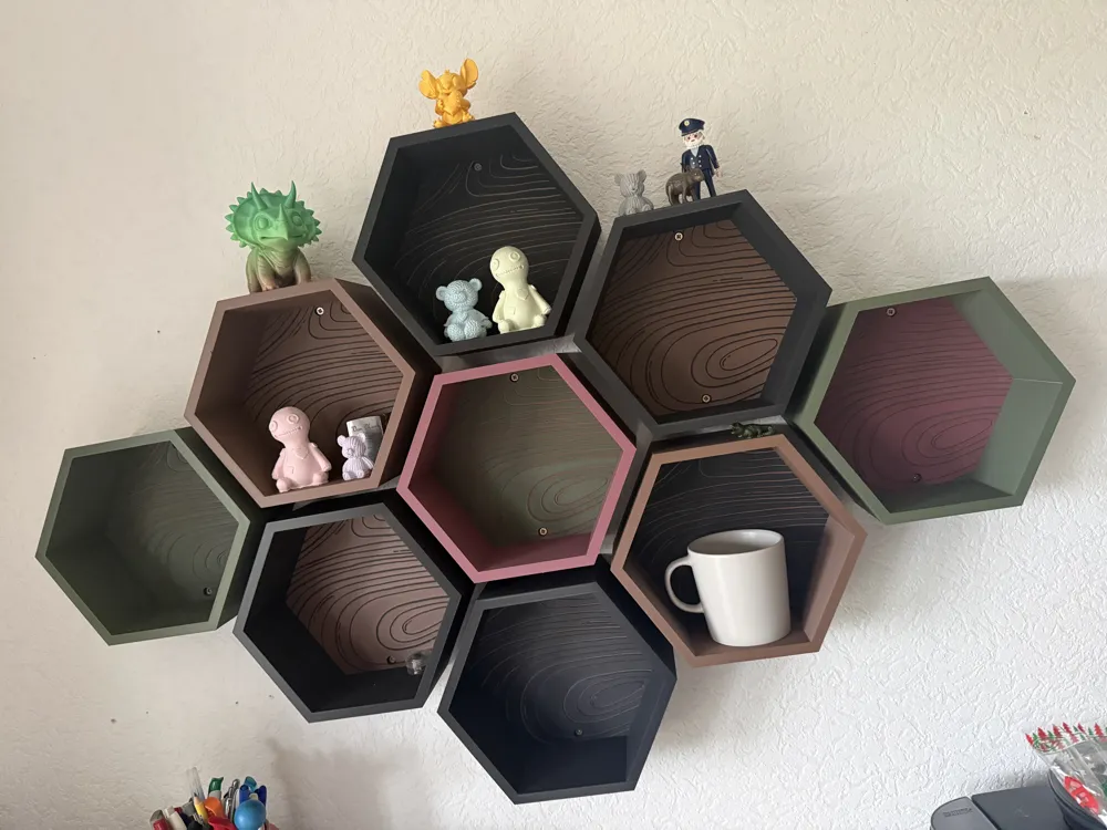 Hexagon Wall Shelf - Free 3D Print Model - MakerWorld