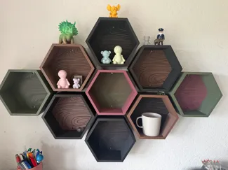 Wandregal Hexagon