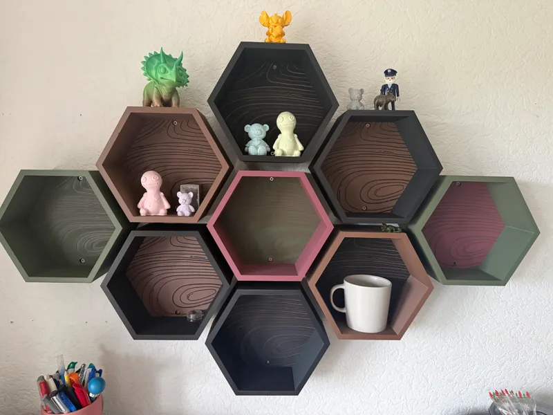 Wandregal Hexagon