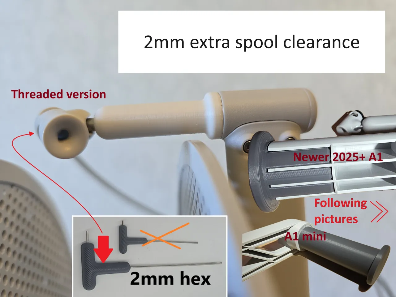 Low Friction Spool Holder for A1 + A1 mini view 3