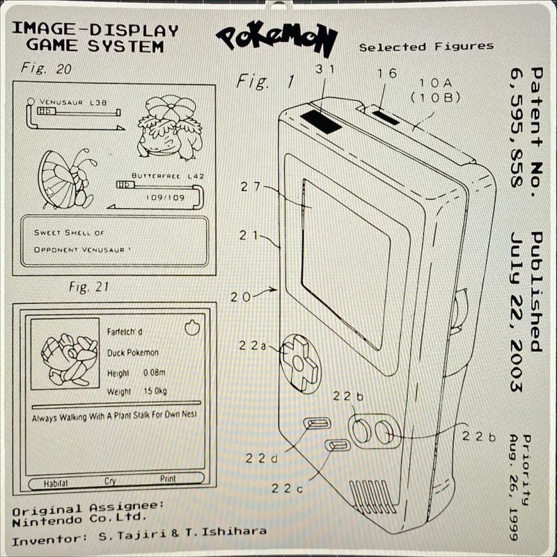 GameBOY Pokemon Patent ART 