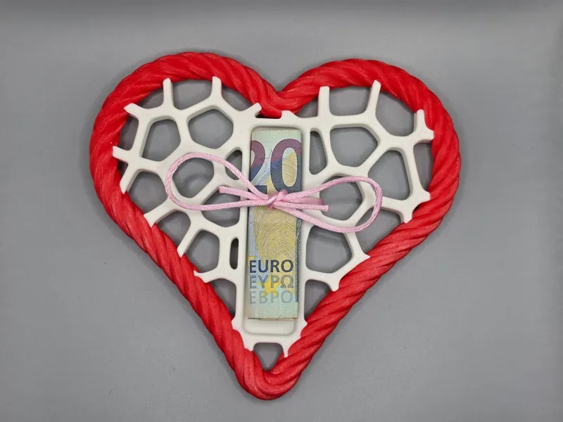 Herz Geschenkhalter mit Voronoi-Struktur