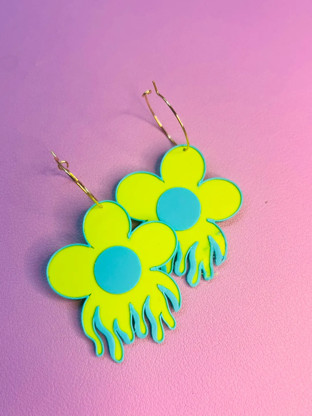 Pendientes flores derretidas view 2