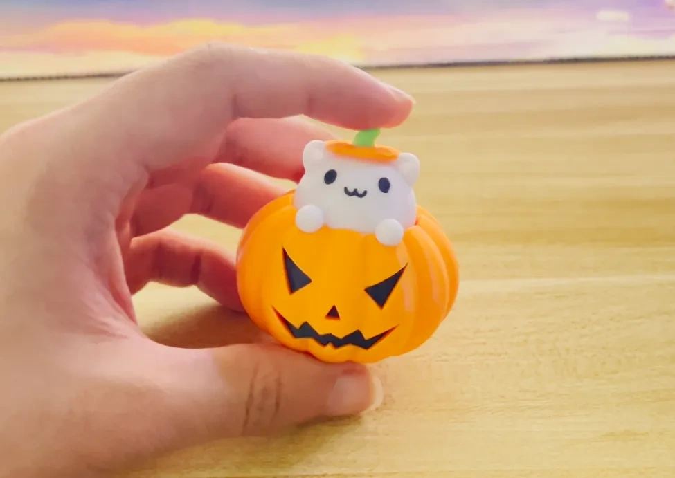 Miniatura 7 do modelo 3D 万圣节解压南瓜猫猫(3D打印轴体，也可以装键盘轴)