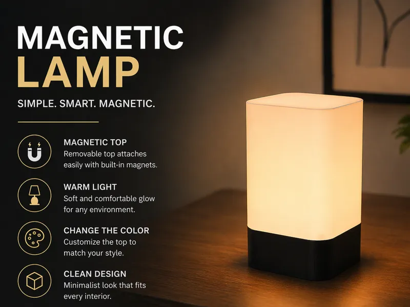 Modern Magnetic LED Lamp – Minimalist Cube