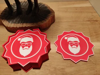 Christmas Coasters - Hipster Santa Claus!