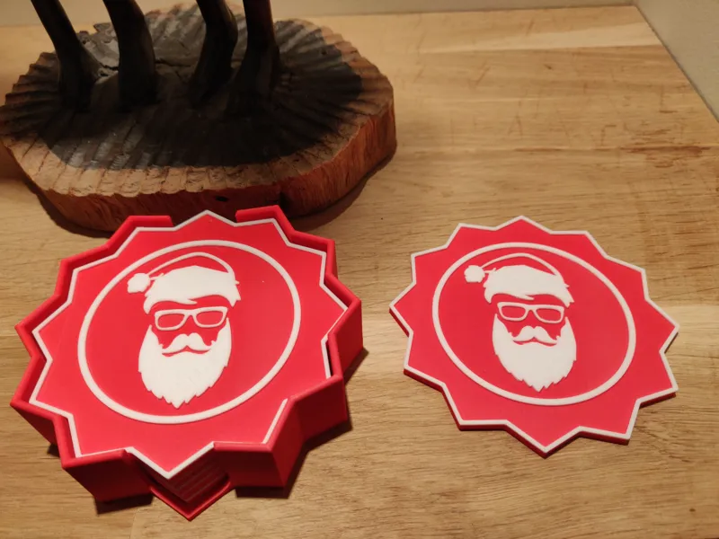 Sous bocks de Noël - hipster santa claus !