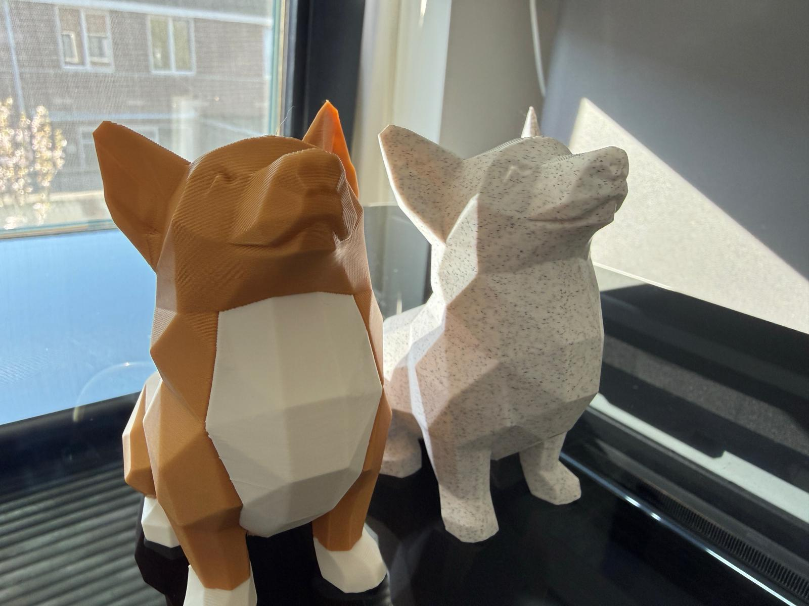 Sitting corgi low poly