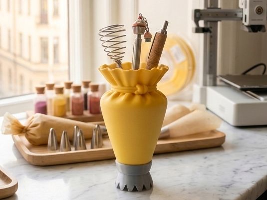 Master Baker's Piping Bag: Dynamic Pen Holder