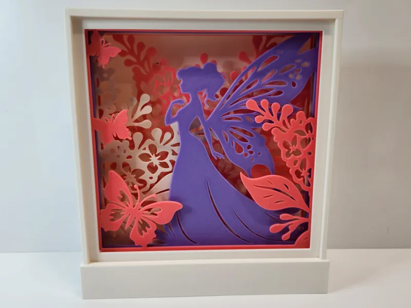 Enchanted Lilac Fairy Shadowbox – Layered Lightbox
