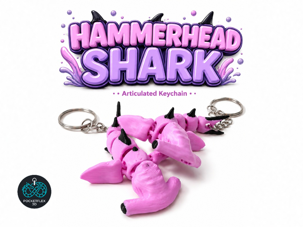 Flexi Hammerhead Shark - Keychain / Toy