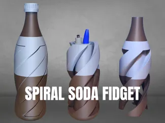 Spiral soda bottle fidget with storage