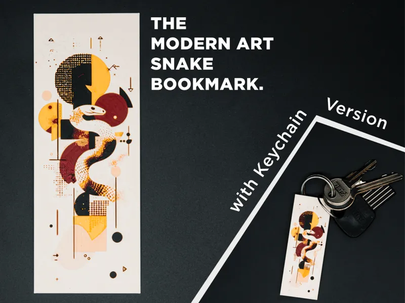 The modern art snake bookmark and keychain