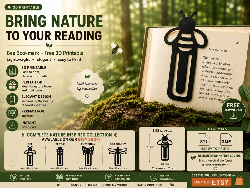 Nature Inspired Bee Bookmark