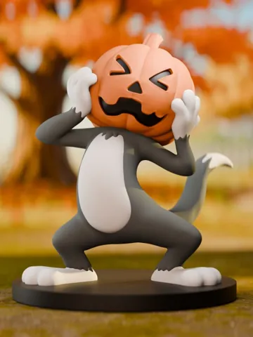 Adorno temático: Tom and Jerry - Tom the Cat Pumpkin Halloween Art — vista de referencia 2