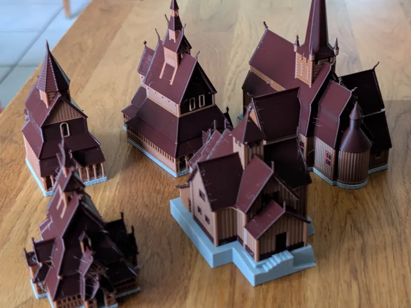 Norwegian Stave Churches Multi Color