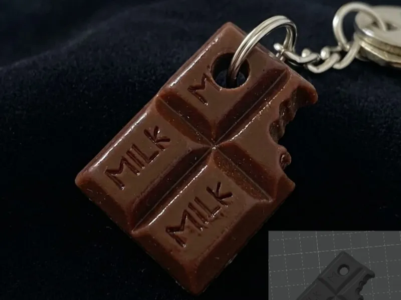 Bitten Chocolate Bar Keychain