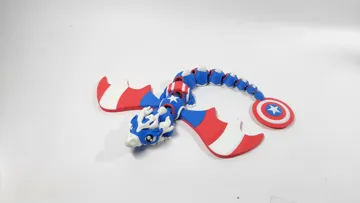 Objeto manipulable: Captain America Dragon - Fidget Toy — vista de referencia 3