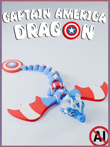 Objeto manipulable: Captain America Dragon - Fidget Toy — vista de referencia 2
