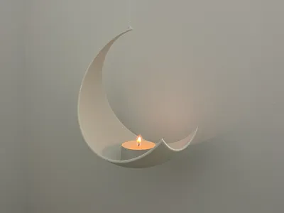 Crescent half moon hanging candle holder