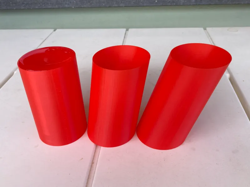 Three cups to demonstrate Cavalieri's principle