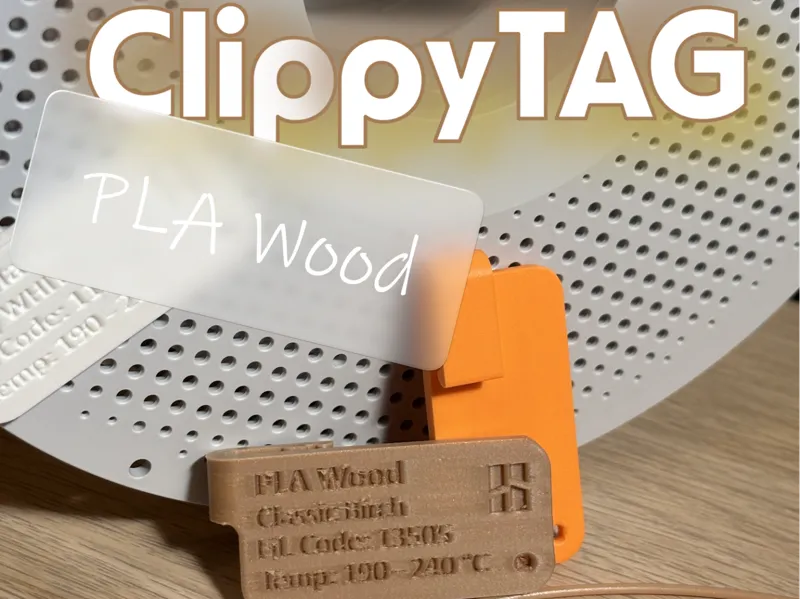 ClippyTAG: PLA Wood - Filament Clip Tag