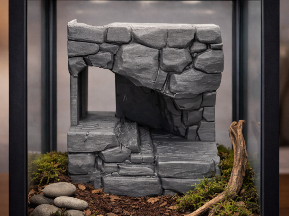 Stone Cliff Ledge Reptile Hide – Rock Wall 