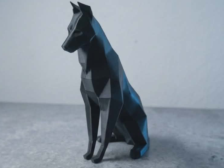 Dobermann sculpture Low Poly 