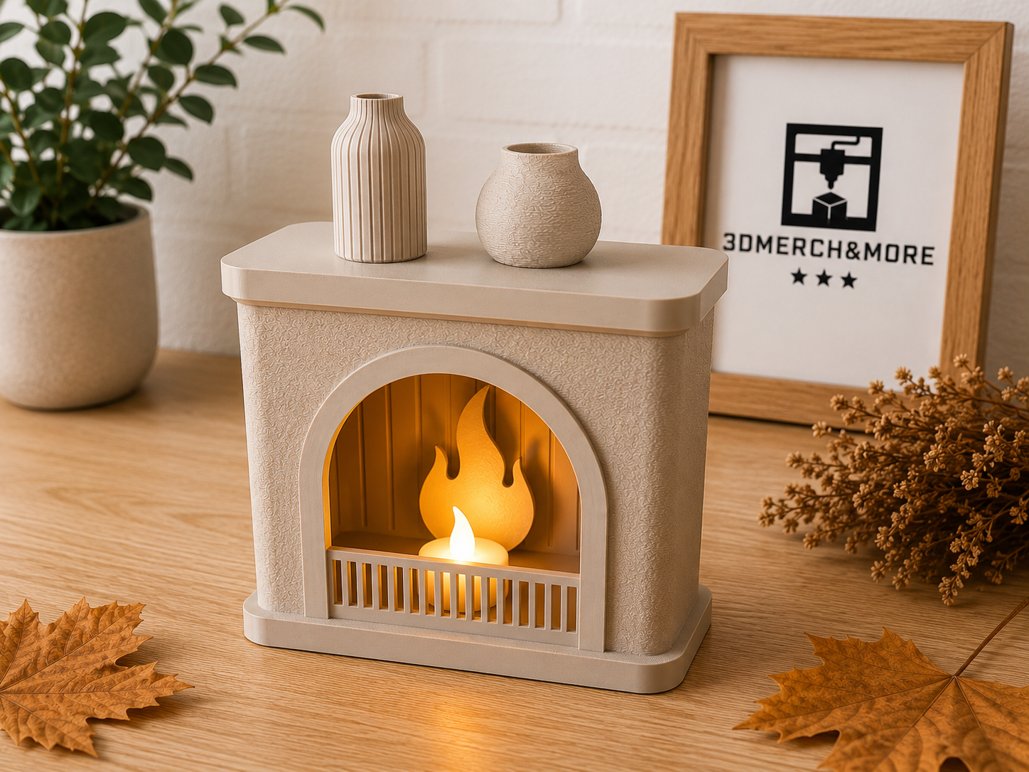 Cozy Kamin – LED-Teelicht Deko 3D model