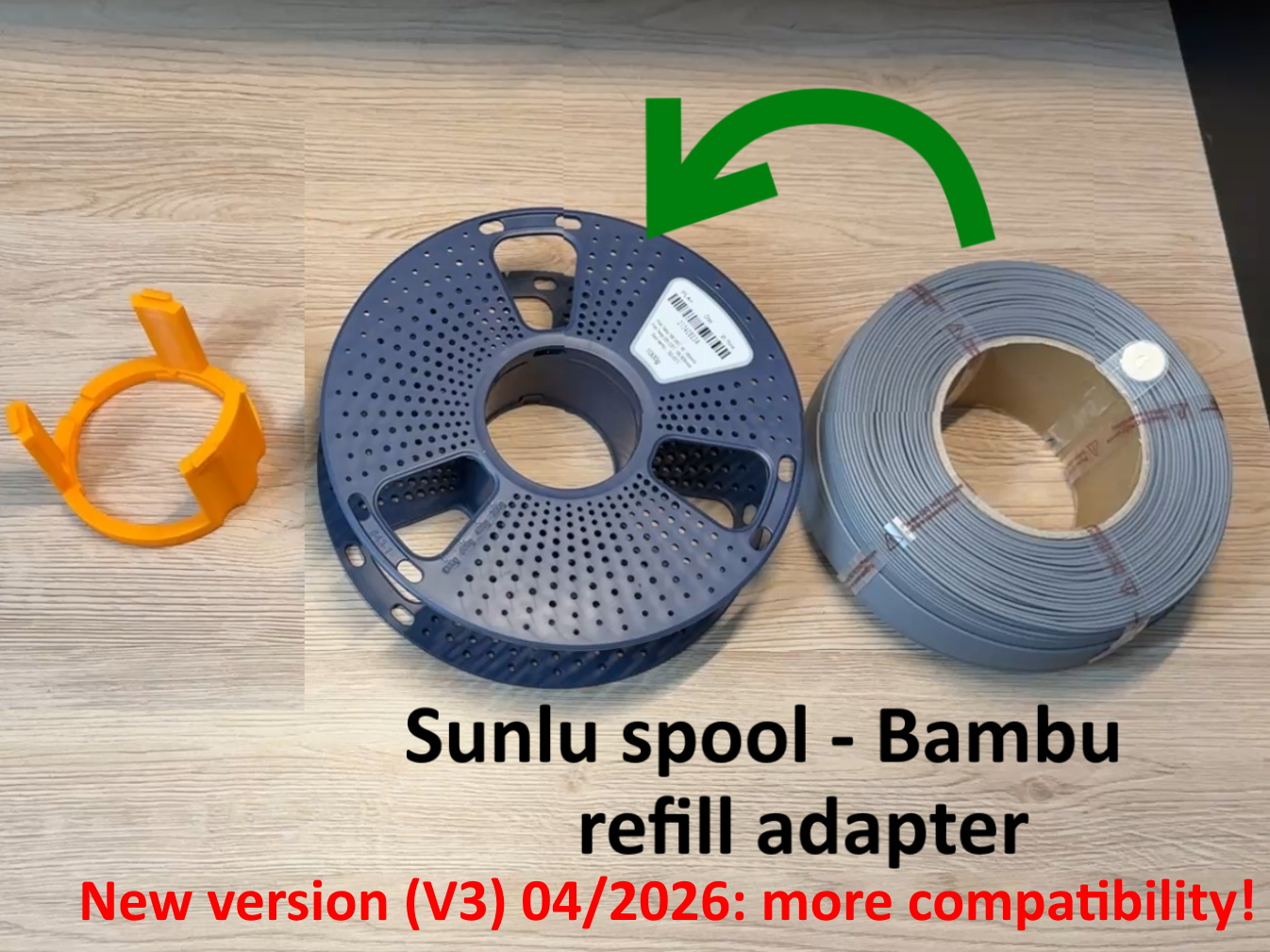 Ultimate Sunlu spool Bambu refill adapter