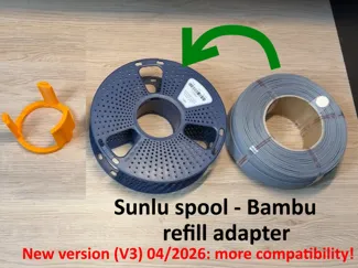 Ultimate Sunlu spool Bambu refill adapter