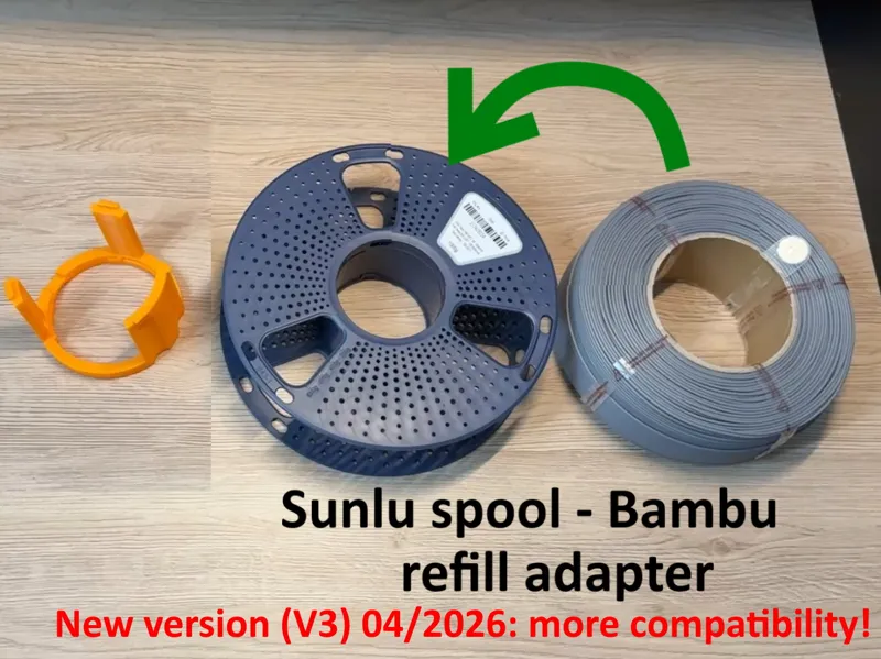 Ultimate Sunlu spool Bambu refill adapter