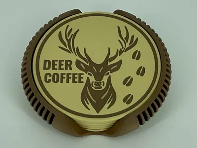 Deer Cafe coasters + stand