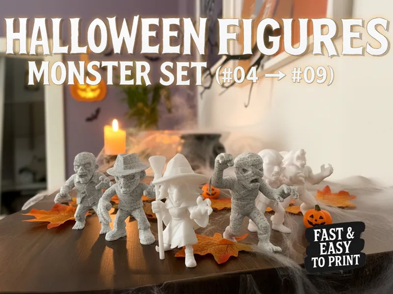 HALLOWEEN MINI FIGURES – MONSTER SET #4 → #9