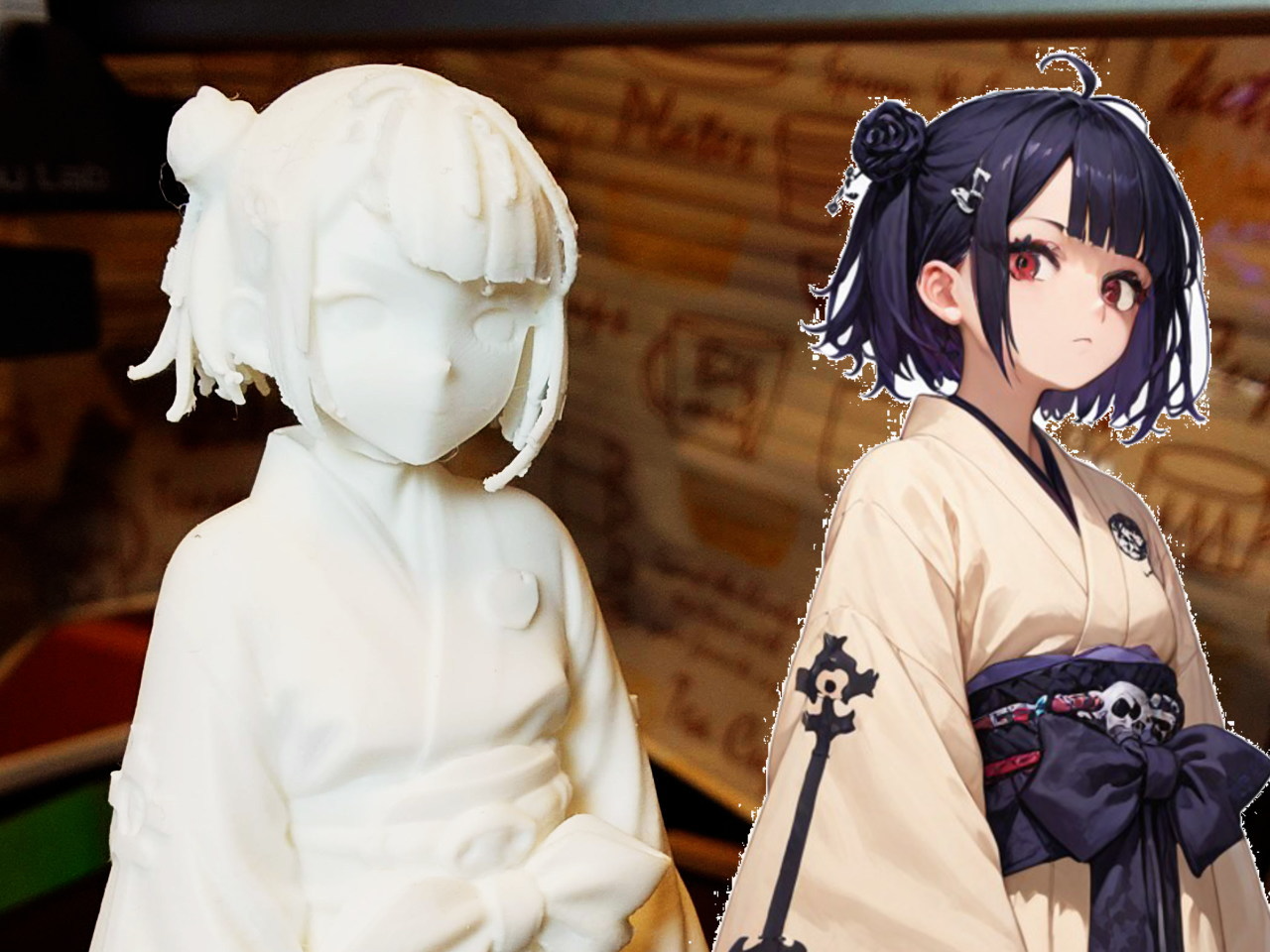少女像 和服ガール 1/12サイズ