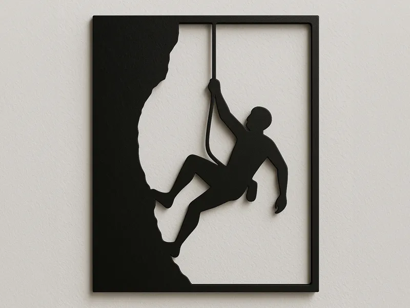 Rock climber wall art decoration