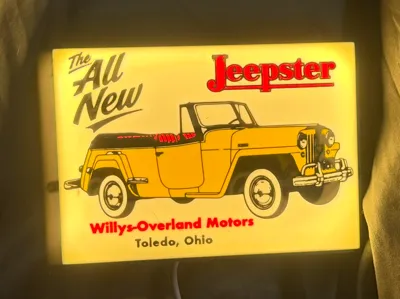 Willys Jeepster lighted sign