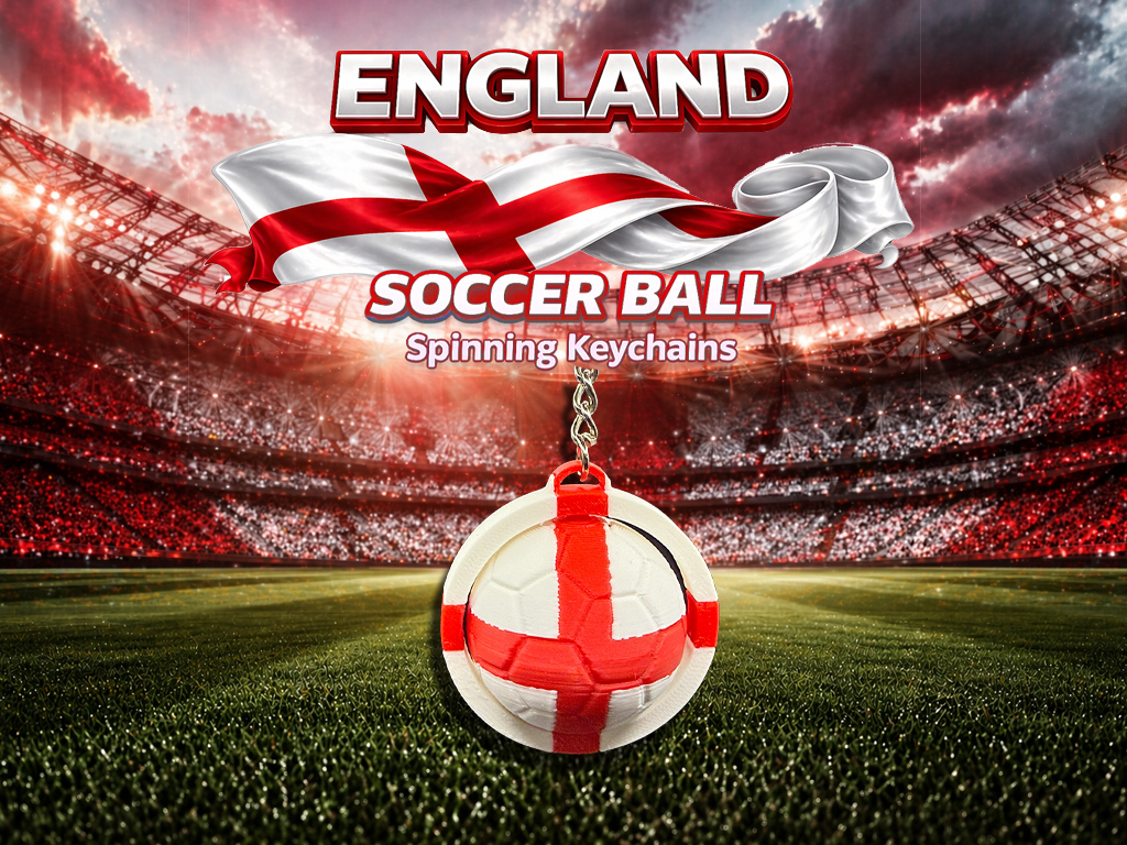 England National Team Spinning Football Keychain