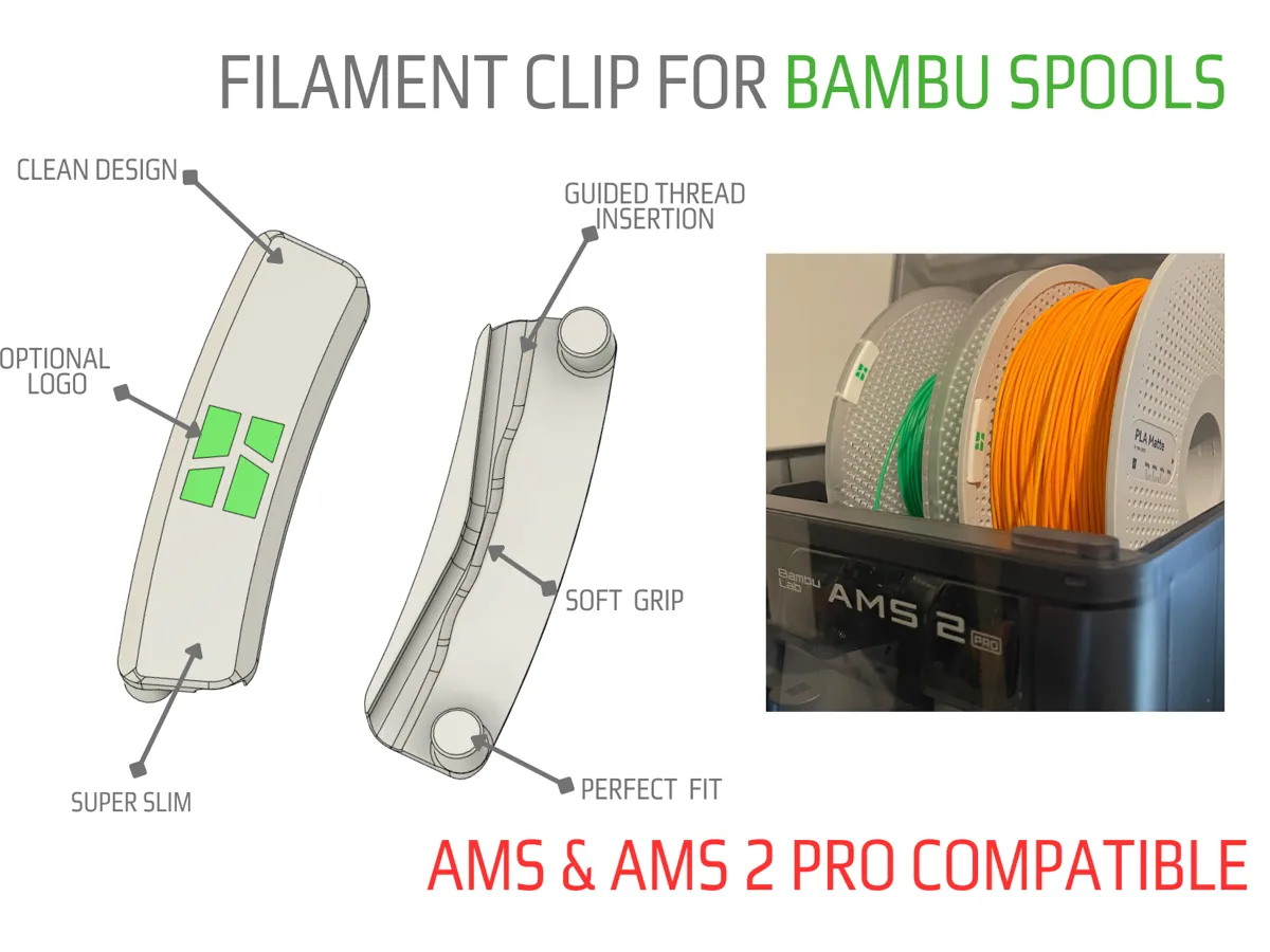 Filament Clip For Bambu Spools Ams 2