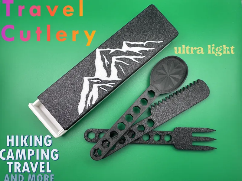 Travel Cutlery/ Spoon, Fork, Knife in a Travelbox
