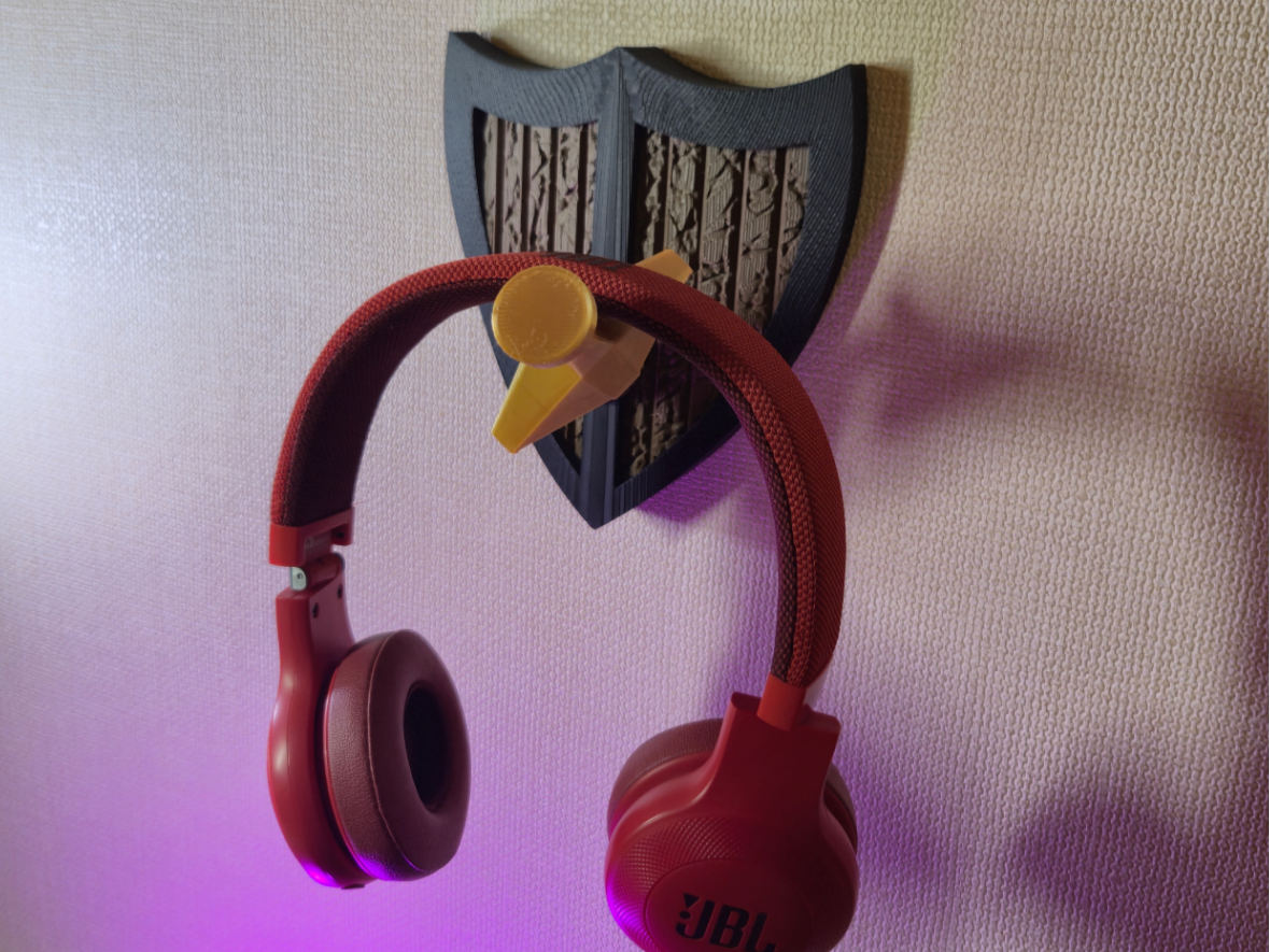 Medieval Shield & Sword Wall Headphone Stand