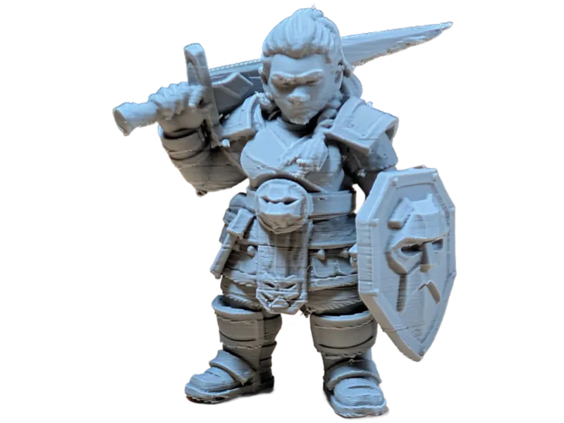 DnD Dwarf Female Fighter w/ Great sword, Shield