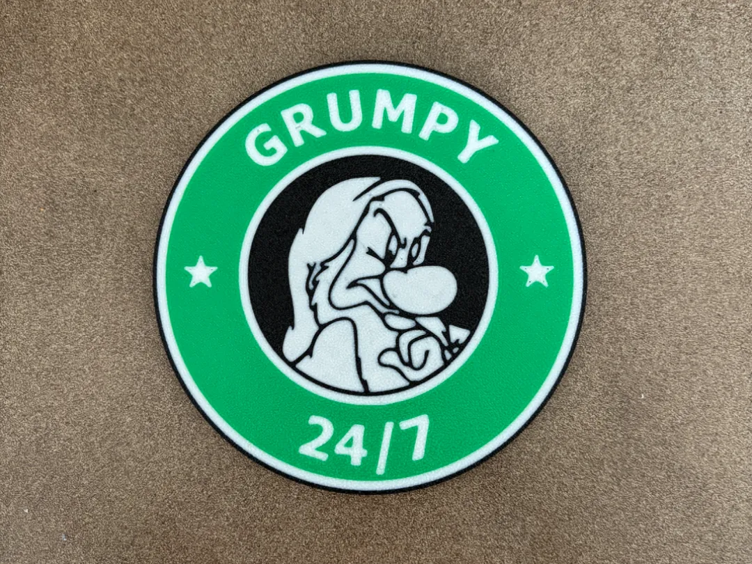 Grumpy 24/7 Coaster - Free 3D Print Model - MakerWorld