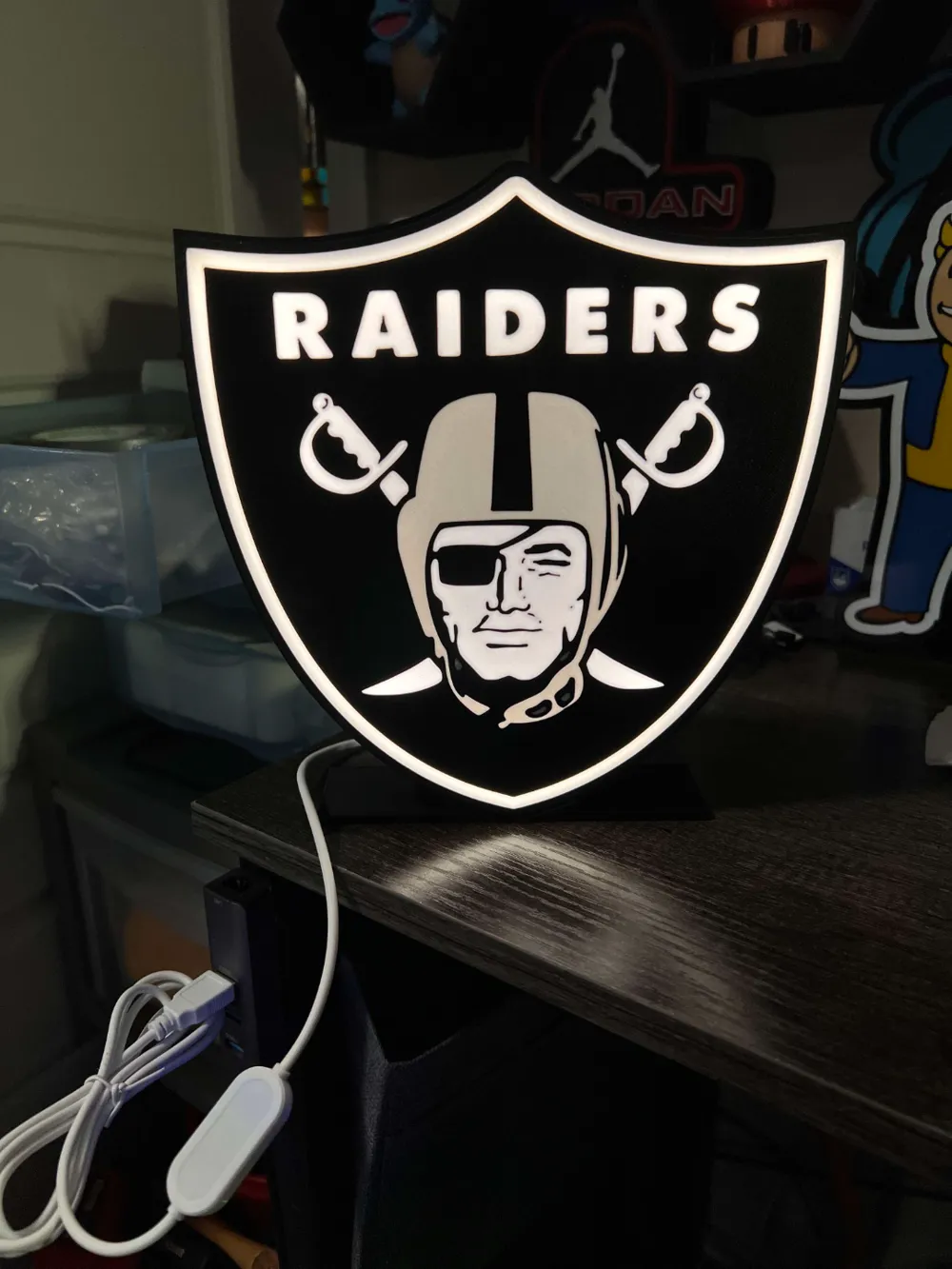 Raider Light Las Vegas Raiders LED Lamp - Free 3D Print Model - MakerWorld