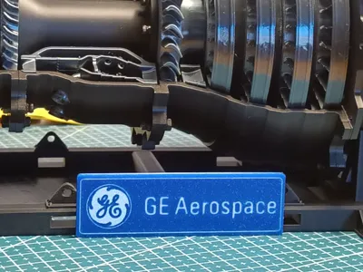 GE Aerospace nameplate for Turbojet Engine