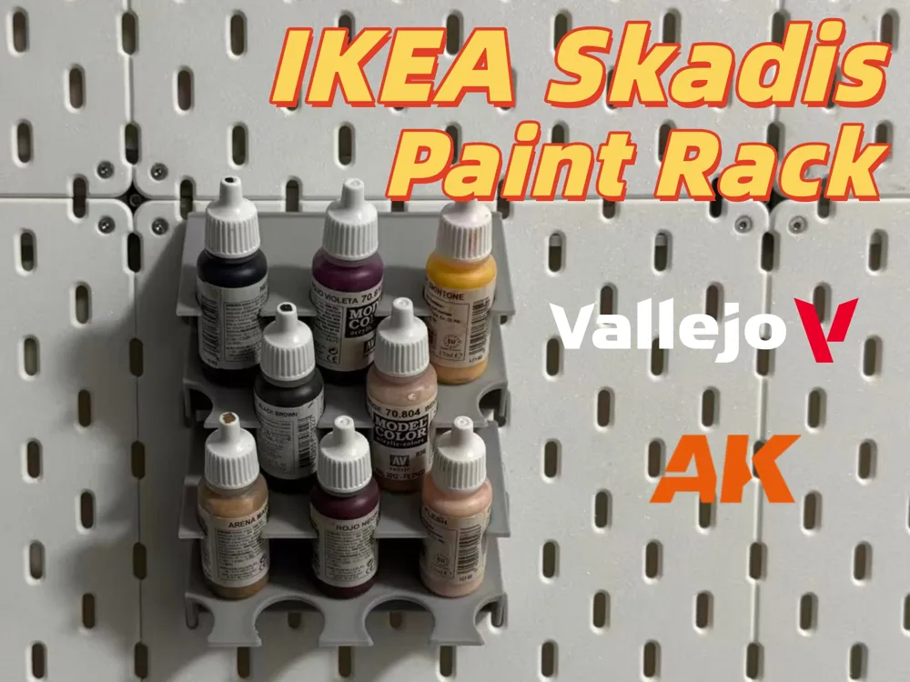 Paint rack for Vallejo Army AK Wall Holder - Free 3D Print Model ...