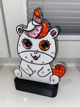 Beautiful unicorn earring stand for kids, Multicolor, easy to print